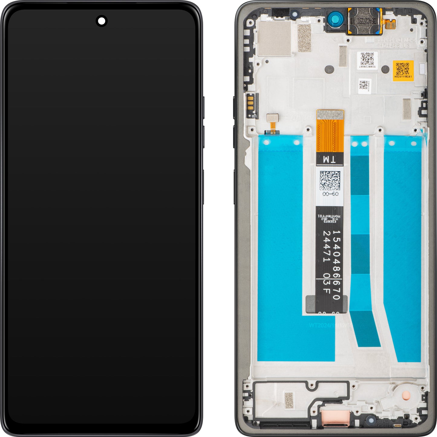 Displej s dotykovou obrazovkou Motorola Moto G75, s rámom, Sivý (Charcoal Gray), Service Pack 5D68C29066