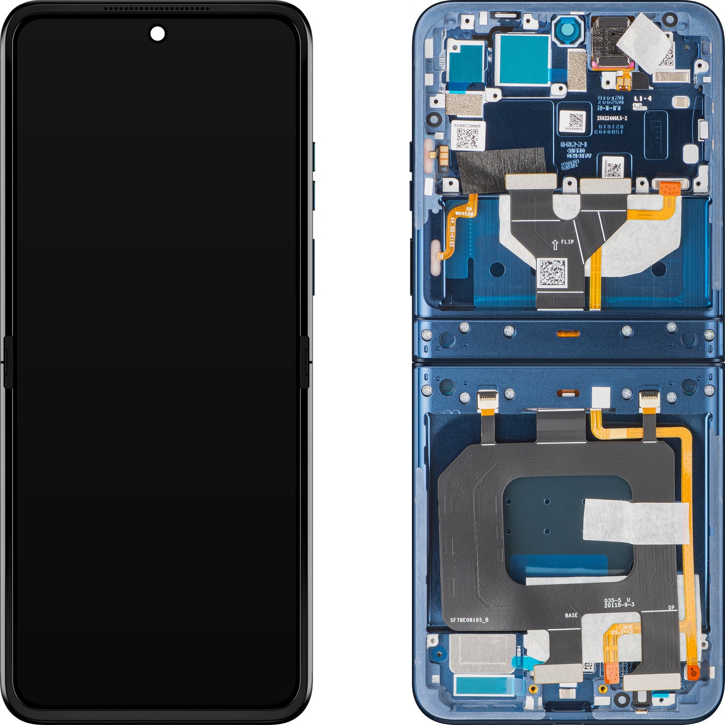 Displej s dotykovou obrazovkou Motorola Razr 2025 / Razr 60, s rámom, Sub Inner, námornícka modrá (Gibraltar Sea), Service Pack 5D68C29965