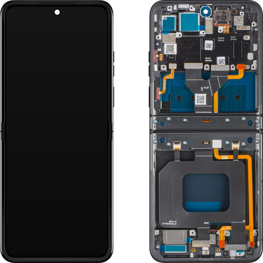Motorola Razr 2024 / Razr 50 Display with Touchscreen, Frame, Sub Inner, Gray (Steel Wool), Service Pack 5D68C24806
