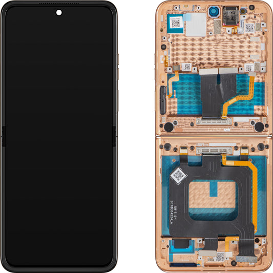 Displej s dotykovou obrazovkou Motorola Razr+ 2025 / Razr+ 2024 / Razr 50 Ultra, s rámom, Sub Inner, oranžový (Peach Fuzz), Service Pack 5D68C24597