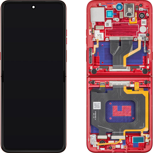 Displej s dotykovou obrazovkou Motorola Razr 60 Ultra, s rámom, pod vnútorným, červený (Rio Red), servisný balíček 5D68C30153