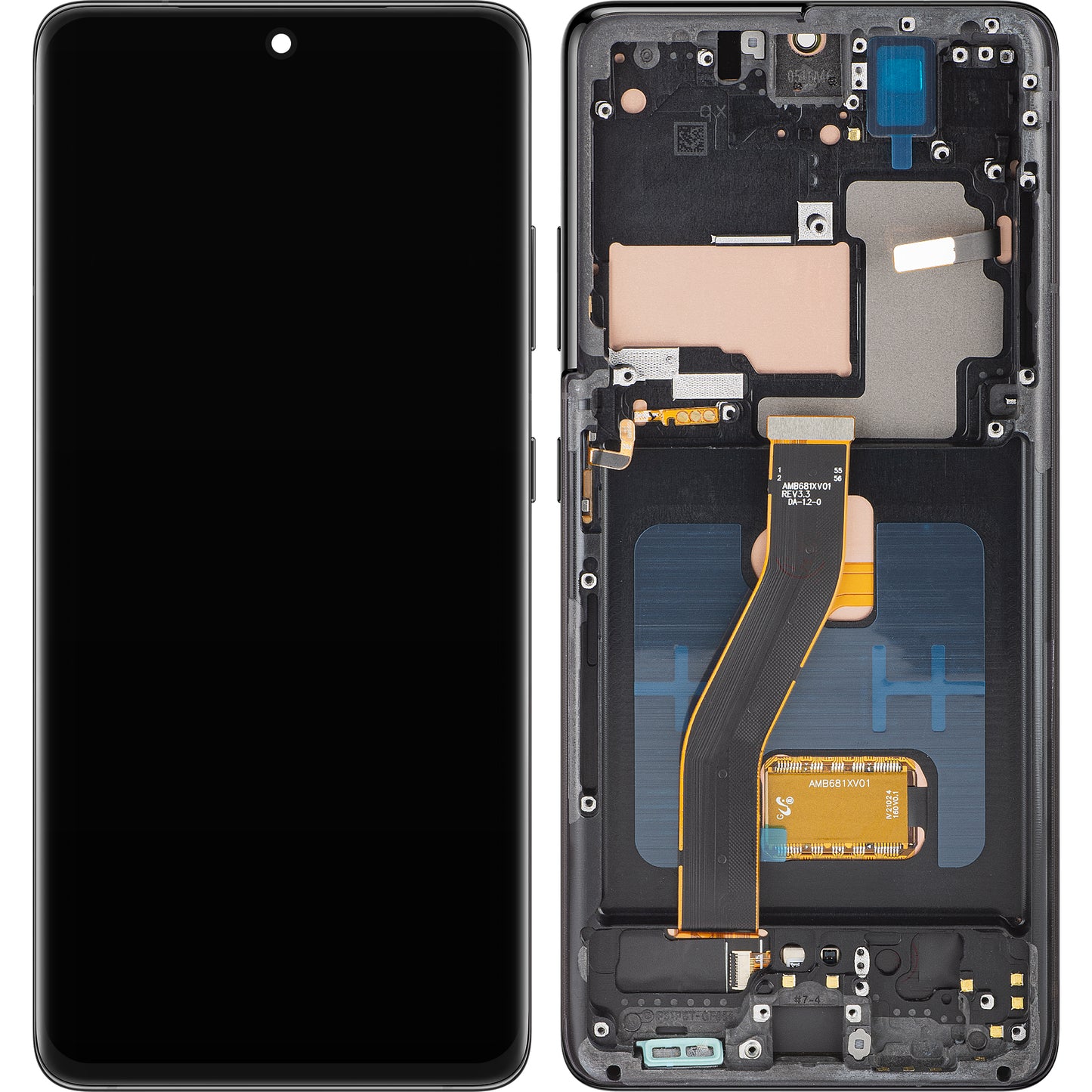 Displej s dotykovou obrazovkou MP kompatibilný so Samsung Galaxy S21 Ultra 5G G998, s rámom, verzia OLED, čierna