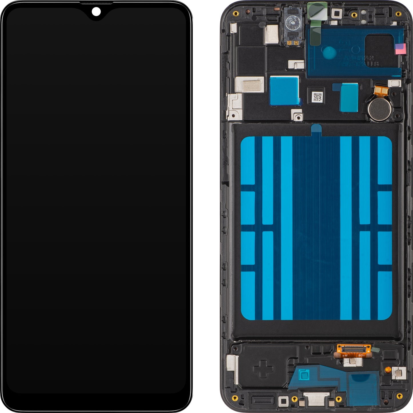 Displej s dotykovou obrazovkou MP kompatibilný so Samsung Galaxy A20 A205, s rámom, čierny