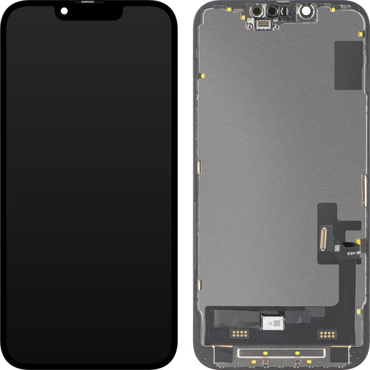 Displej s dotykovou obrazovkou MP kompatibilný s Apple iPhone 14, s rámom, verzia Soft OLED FHD Diagnostic, čierna