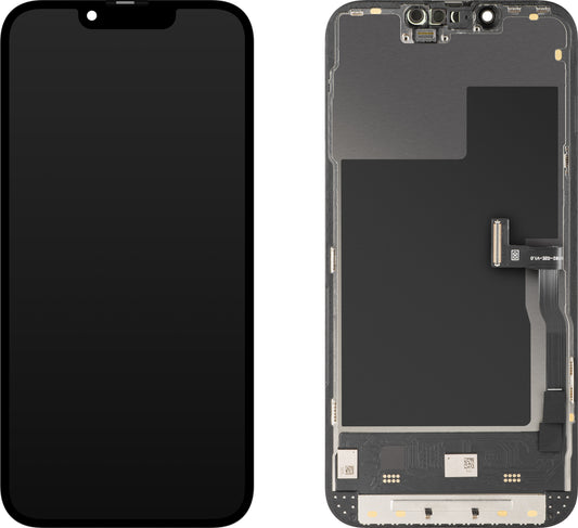Displej s dotykovou obrazovkou MP kompatibilný s Apple iPhone 13 Pro, s rámom, verzia Soft OLED 120Hz FHD Diagnostic, čierna