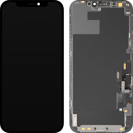 Displej s dotykovým panelom MP kompatibilný s Apple iPhone 12 / 12 Pro, s rámom, verzia OLED Diagnostic, čierna