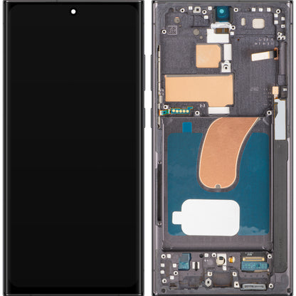 Displej s dotykovou obrazovkou MP kompatibilný so Samsung Galaxy S23 Ultra S918, s rámom, verzia OLED, čierna