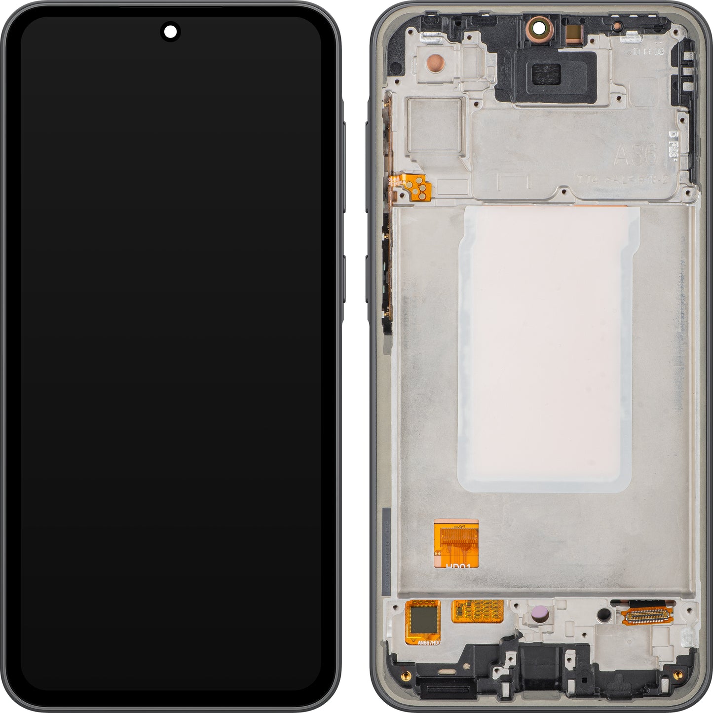 Displej s dotykovou obrazovkou MP kompatibilný so Samsung Galaxy A36 A366, s rámom, verzia OLED, čierna