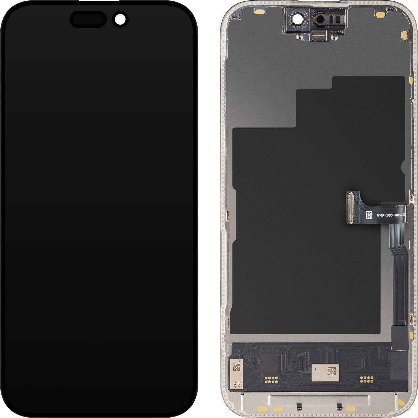 Displej s dotykovou obrazovkou MP kompatibilný s Apple iPhone 15 Pro, s rámom, verzia Soft OLED FHD 120Hz Diagnostic, čierna