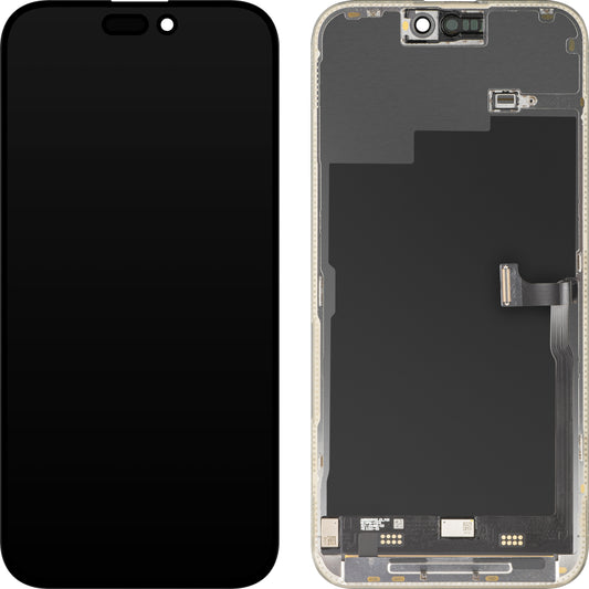 Displej s dotykovou obrazovkou MP kompatibilný s Apple iPhone 15 Pro Max, s rámom, prémiová verzia Soft OLED FHD 120Hz, čierny