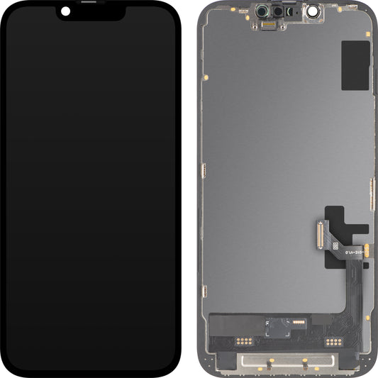 Displej s dotykovou obrazovkou MP kompatibilný s Apple iPhone 17e / 16e, s rámom, verzia Soft OLED FHD 120Hz IC Movable, čierny