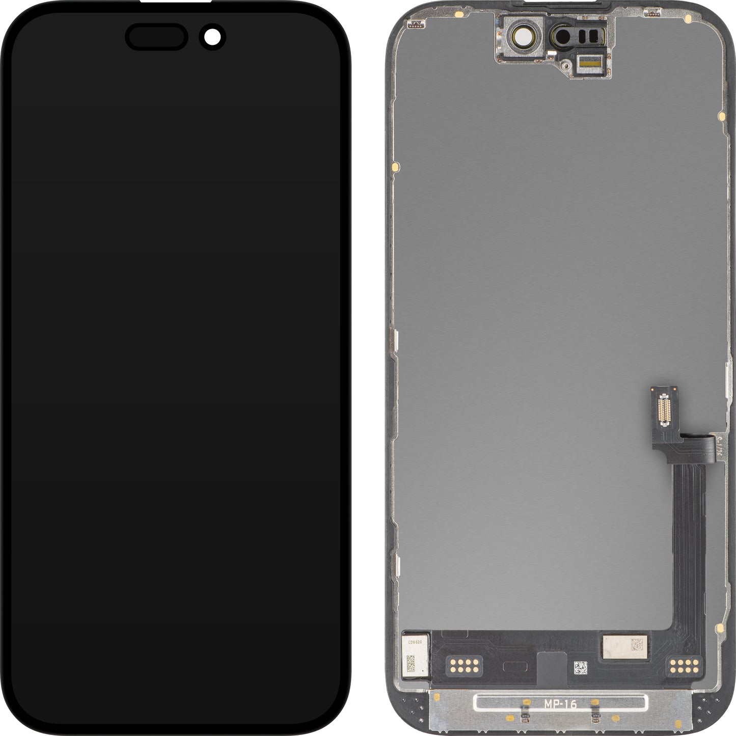 MP dotykový displej kompatibilný s Apple iPhone 16, s rámom, prémiová verzia Soft OLED FHD diagnostický, čierny