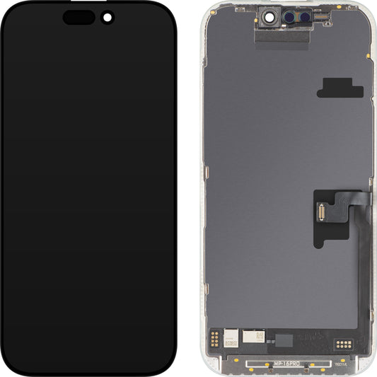 MP dotykový displej kompatibilný s Apple iPhone 16 Pro, s rámom, softvérová verzia OLED FHD 120Hz diagnostika, čierny
