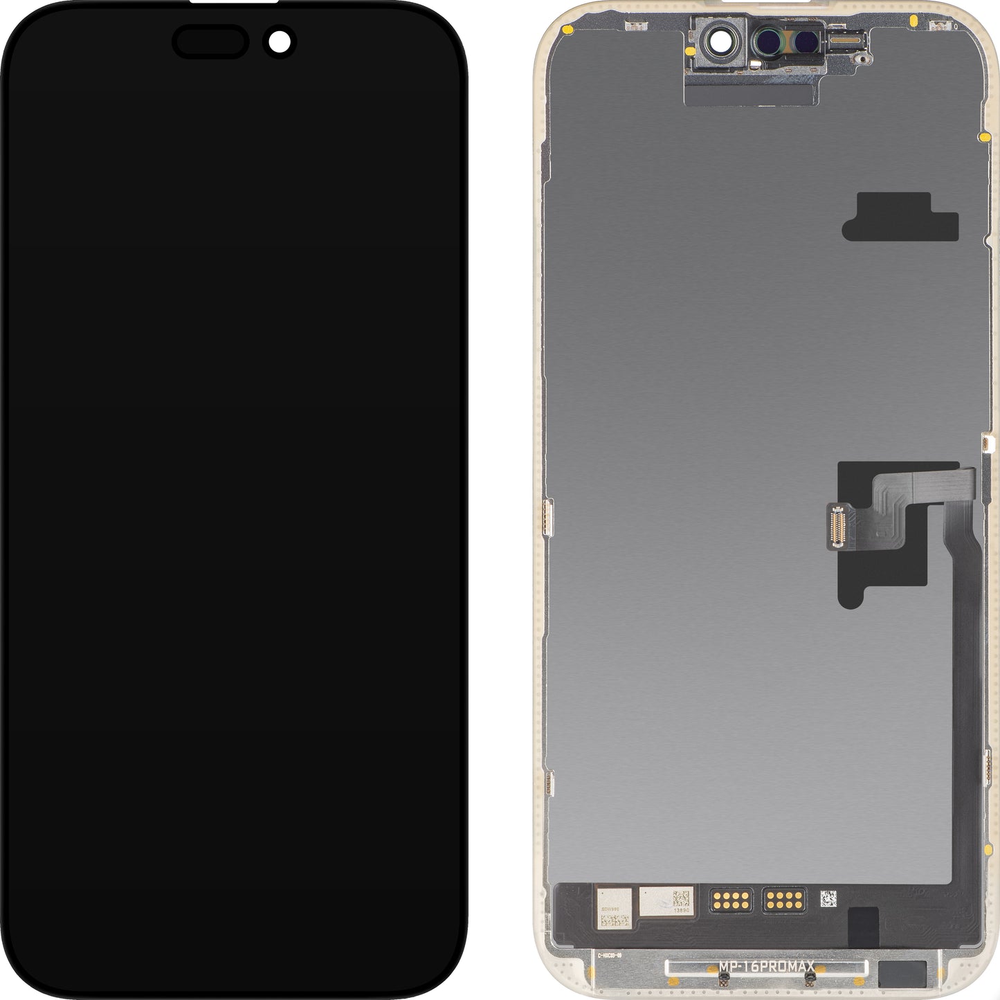 Displej s dotykovou obrazovkou MP kompatibilný s Apple iPhone 16 Pro Max, s rámom, softvérová verzia OLED FHD diagnostika, čierny