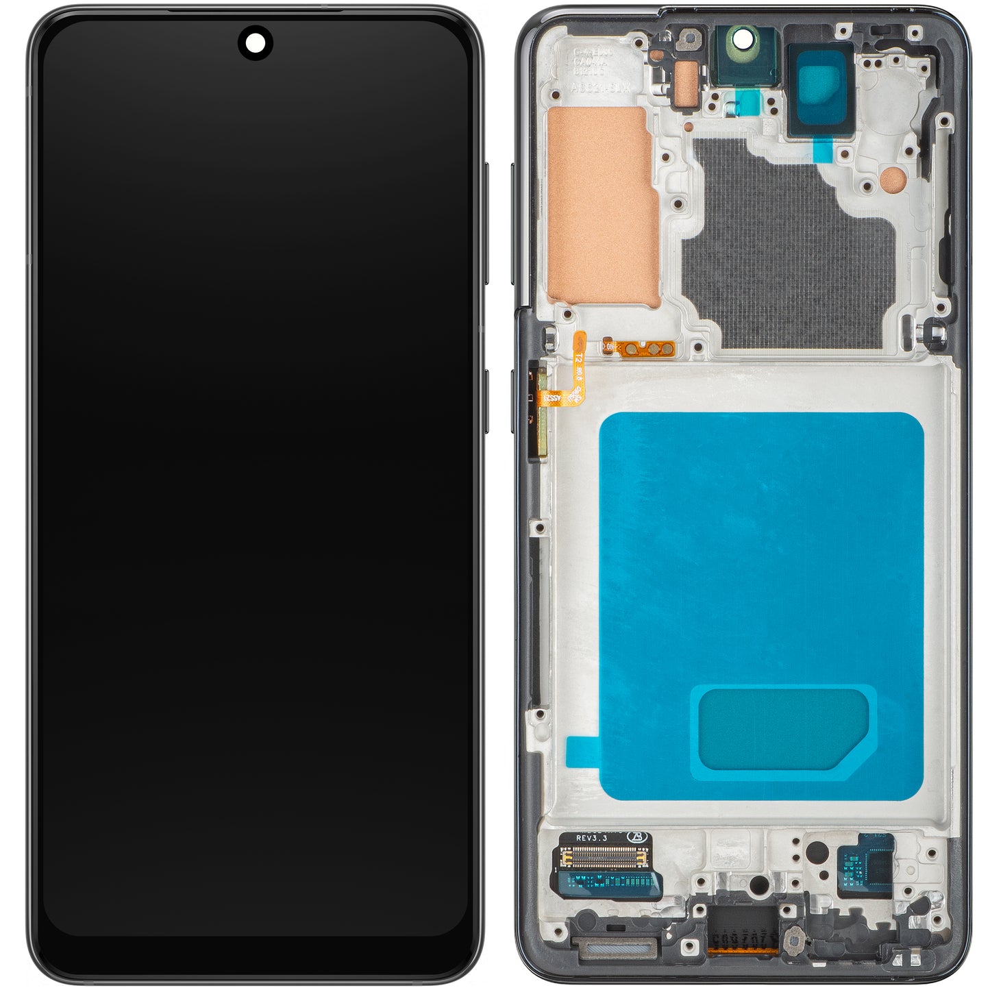 MP dotykový displej kompatibilný so Samsung Galaxy S21 5G G991, s rámom, čierny