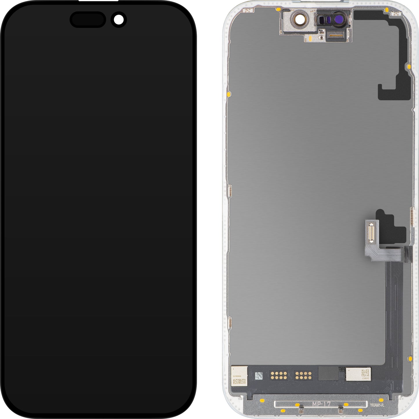 Displej s dotykovou obrazovkou MP kompatibilný s Apple iPhone 17, s rámom, softvérová verzia OLED FHD 120Hz diagnostika, čierny