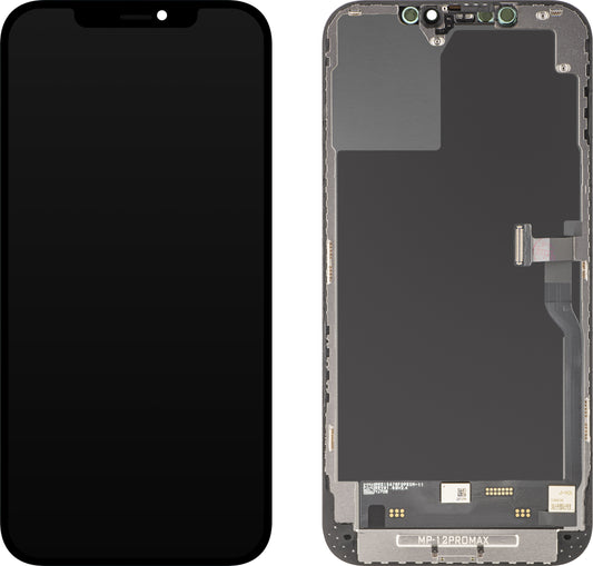 Displej s dotykovou obrazovkou MP kompatibilný s Apple iPhone 12 Pro Max, s rámom, softvérová verzia OLED FHD diagnostika, čierny