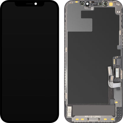 Displej s dotykovou obrazovkou MP kompatibilný s Apple iPhone 12 / 12 Pro, s rámom, softvérová verzia OLED FHD diagnostika, čierny