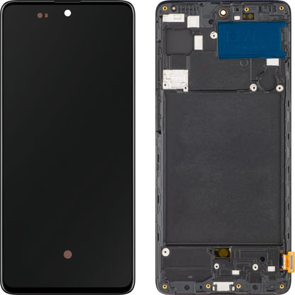 MP dotykový displej kompatibilný so Samsung Galaxy A71 A715, s rámom, verzia OLED, čierny 