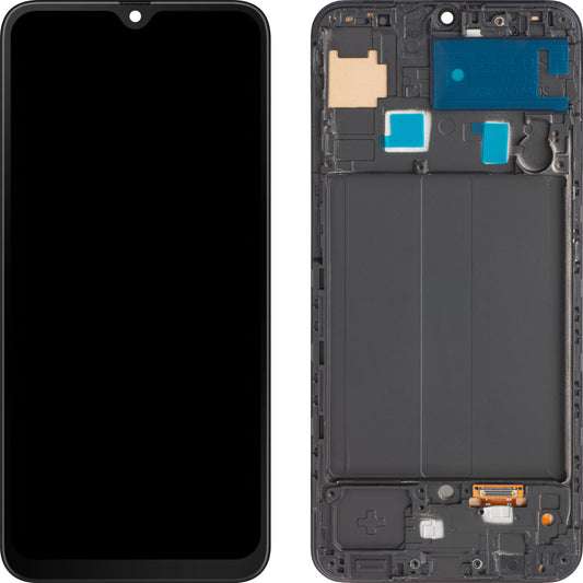 MP dotykový displej kompatibilný so Samsung Galaxy A50 A505, s rámom, čierny 