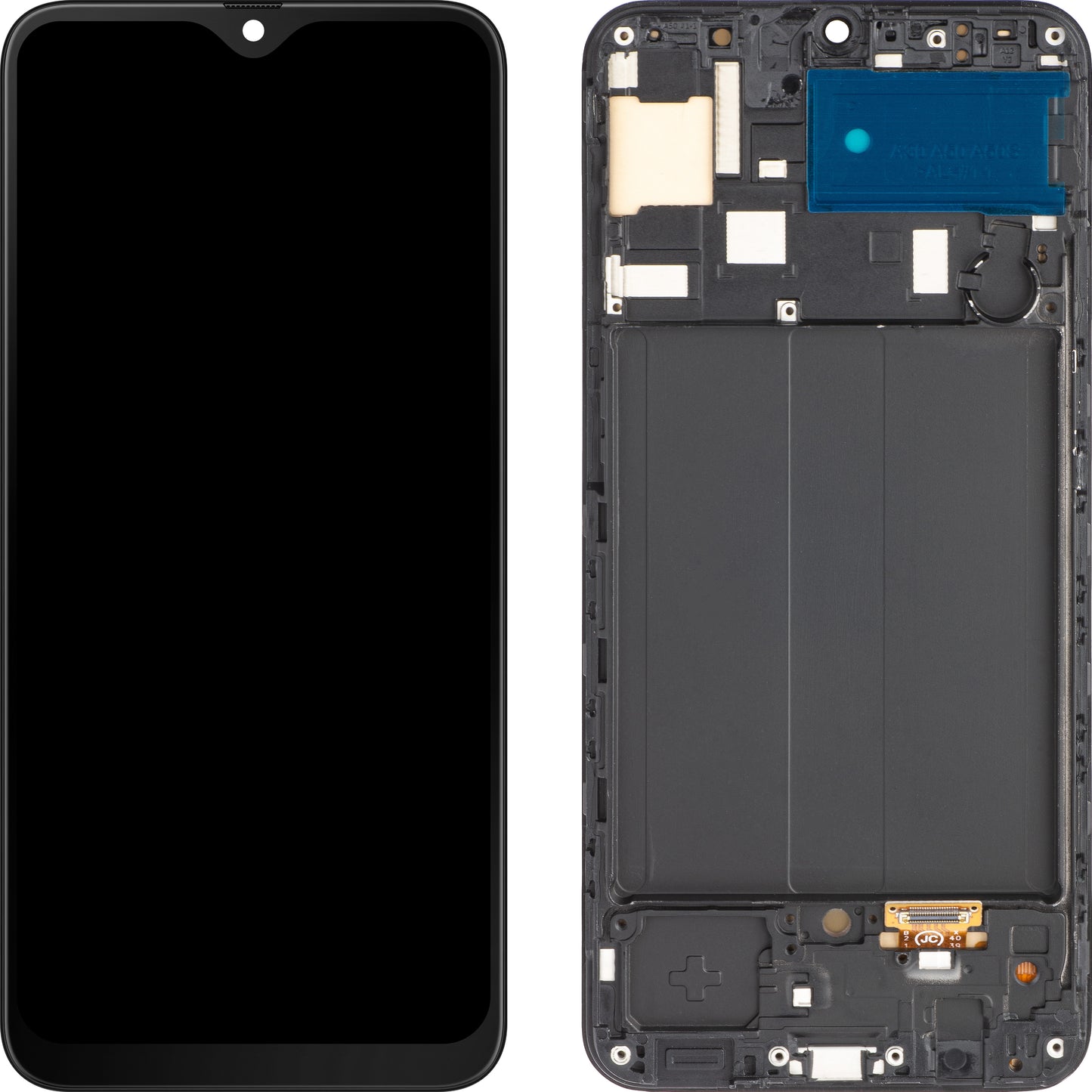 MP dotykový displej kompatibilný so Samsung Galaxy A50 A505, s rámom, verzia OLED, čierny 