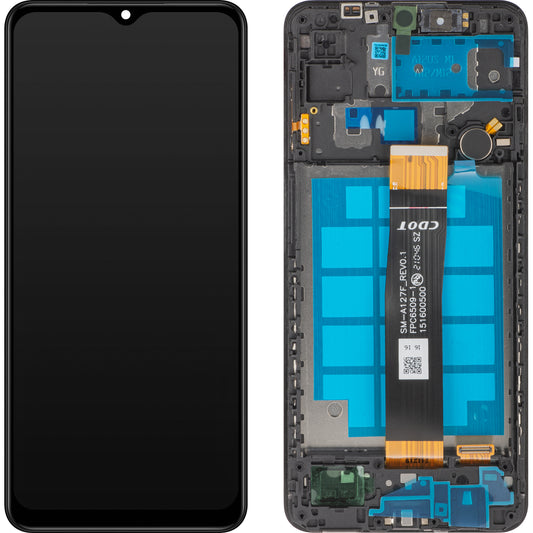 MP dotykový displej kompatibilný so Samsung Galaxy A12 Nacho A127, s rámom, čierny