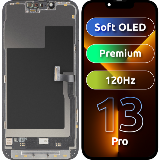 Displej s dotykovou obrazovkou MP kompatibilný s Apple iPhone 13 Pro, s rámom, Premium verzia Soft OLED FHD 120Hz, čierna
