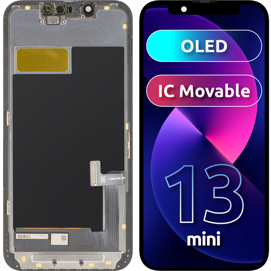 Displej s dotykovým displejom MP kompatibilný s Apple iPhone 13 mini, s rámom, verzia OLED FHD IC Movable, čierna