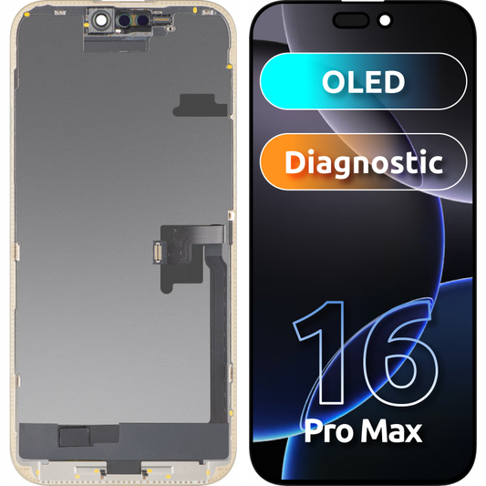 Displej s dotykovou obrazovkou MP kompatibilný s Apple iPhone 16 Pro Max, s rámom, verzia OLED FHD Diagnostic, čierna