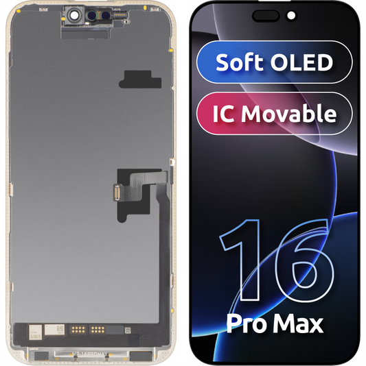 MP dotykový displej kompatibilný s Apple iPhone 16 Pro Max, s rámom, verzia Soft OLED FHD IC Movable, čierny