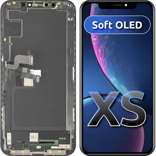 Displej s dotykovou obrazovkou MP kompatibilný s Apple iPhone XS, s rámom, verzia Soft OLED FHD, čierna