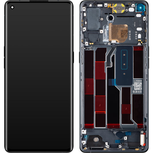 Displej s dotykovou obrazovkou Oppo Reno4 Pro 5G, s rámom, čierny (Space Black), servisný balík 4904736