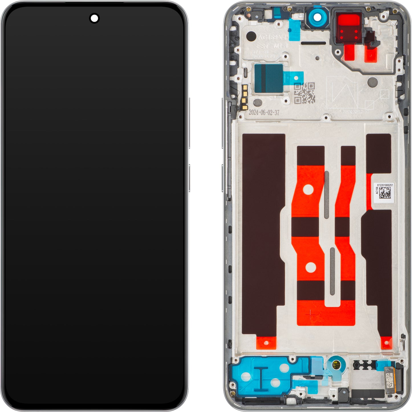Display s dotykovou obrazovkou Oppo Reno12, s rámom, Strieborný (Astro Silver), Service Pack 621029000232
