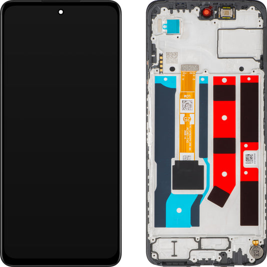 Display s dotykovým displejom Oppo A80 / A3 Pro, s rámom, čierny, Service Pack 621029000244