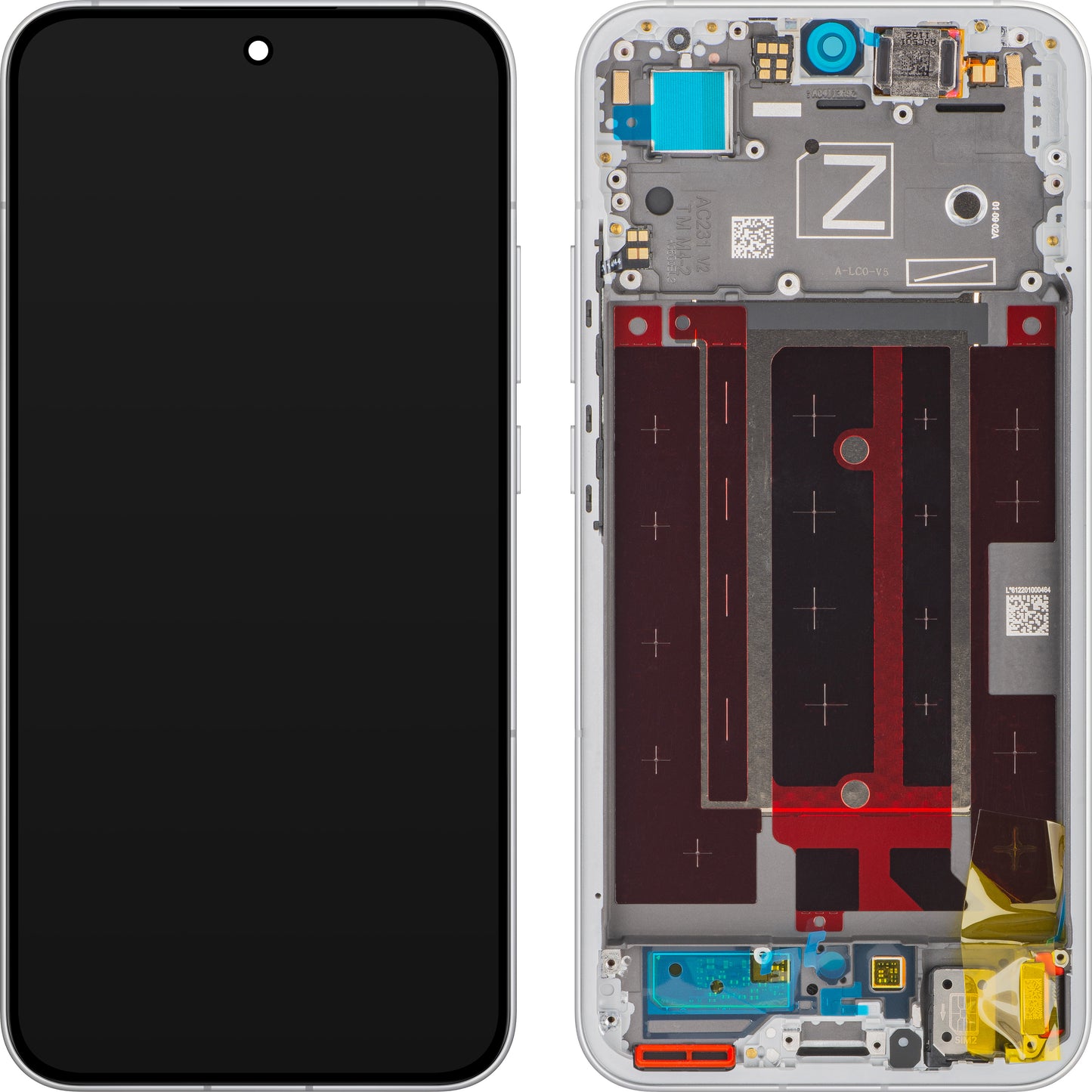 Displej s dotykovou obrazovkou Oppo Reno13, s rámom, Biela (Plume White), Service Pack 621029000429