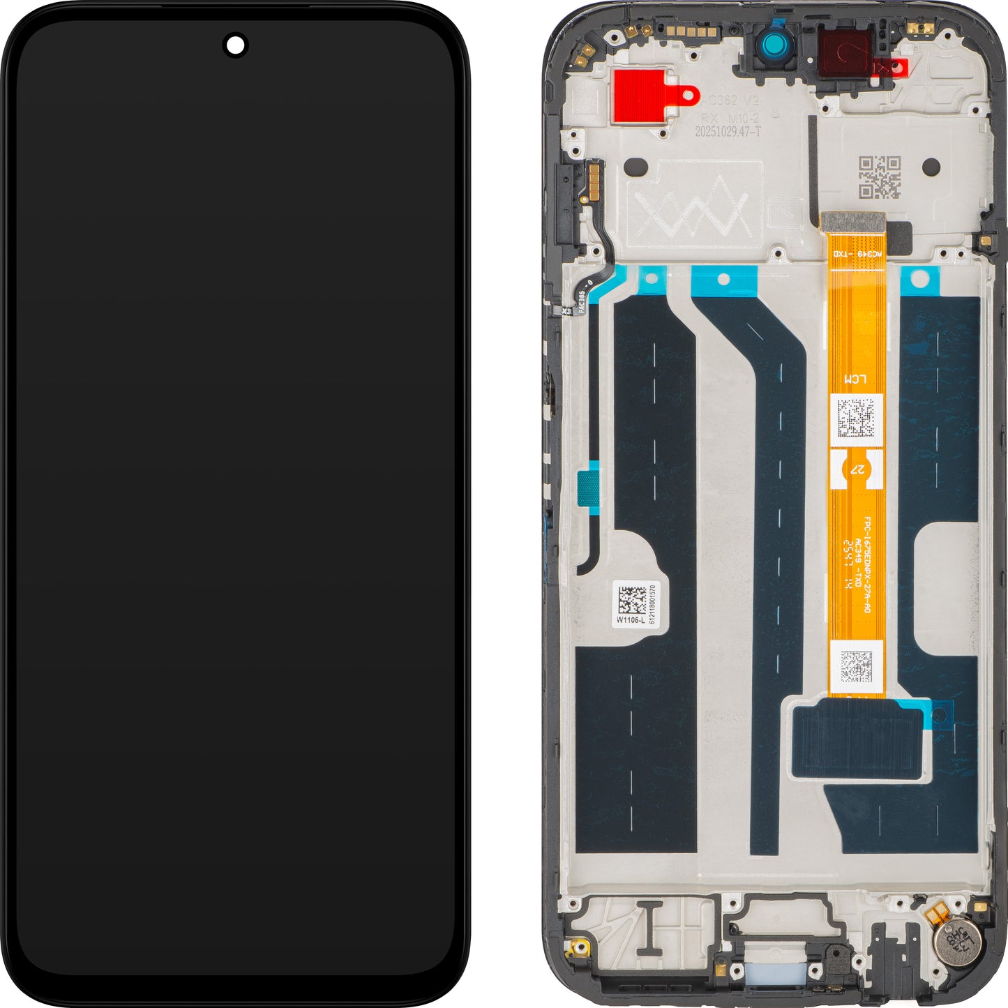 Displej s dotykovou obrazovkou Oppo A6x / A6t, s rámom, čierny, Service Pack 621029000752