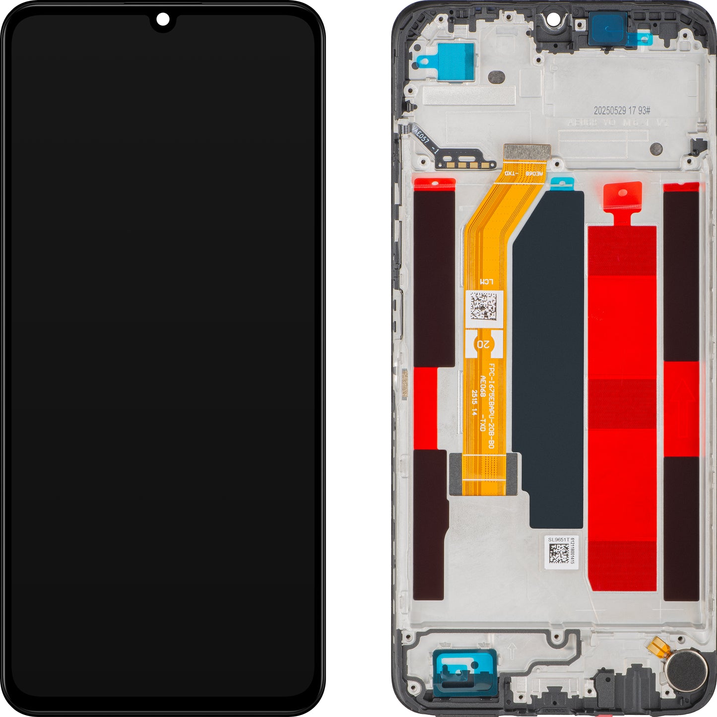 Displej s dotykovou obrazovkou Realme Note 70T, s rámom, čierna (Obsidian Black), Service Pack 621029000609