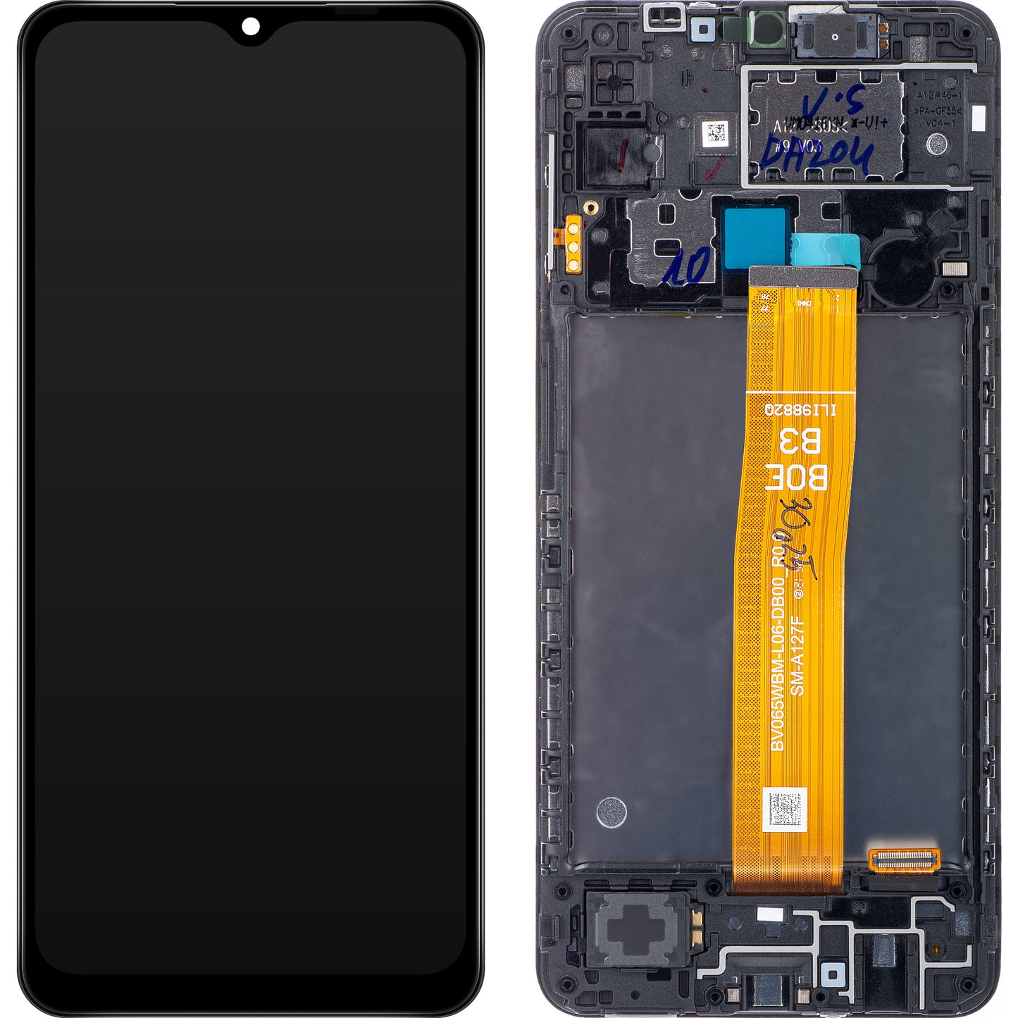 Dotykový displej Samsung Galaxy A12 Nacho A127, s rámom, čierny, repasovaný GH82-26486A