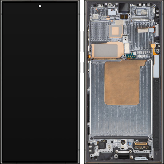 Samsung Galaxy S24 Ultra S928 dotykový displej, s rámom, titánovo čierny, servisný balíček GH82-33396B 