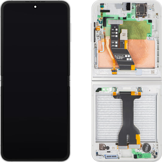 Display s dotykovou obrazovkou Samsung Galaxy Z Flip6 F741, s rámom, Sub Inner, biely, Service Pack GH82-35014F
