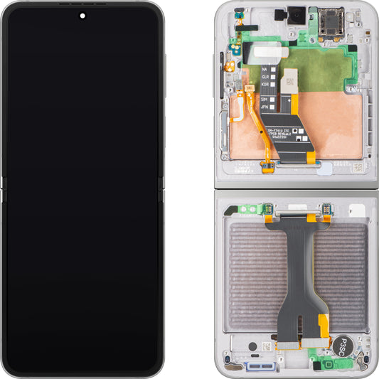 Displej s dotykovou obrazovkou Samsung Galaxy Z Flip6 F741, s rámom, Sub Inner, strieborný (Silver Shadow), servisný balíček GH82-35013A
