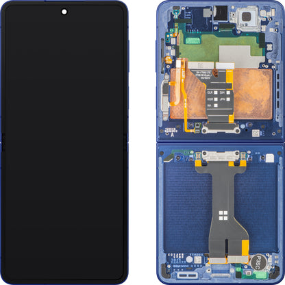 Displej s dotykovou obrazovkou Samsung Galaxy Z Flip7 F766, s rámom, pod vnútorným, modrý (Blue Shadow), servisný balík GH82-37581A