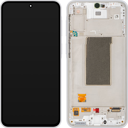 Displej s dotykovou obrazovkou Samsung Galaxy A37 5G, s rámom, biely, servisný balík GH82-39232C