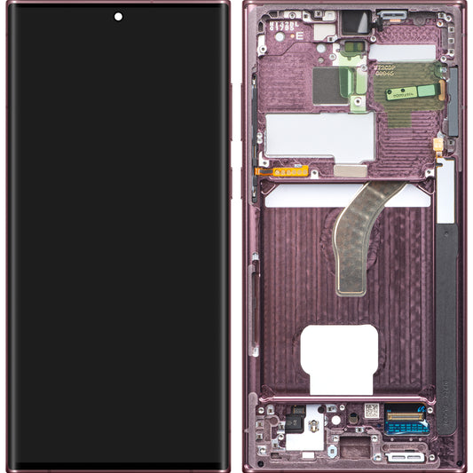 Displej s dotykovou obrazovkou Samsung Galaxy S22 Ultra 5G S908, s rámom, vínový, Swap GH82-27488B