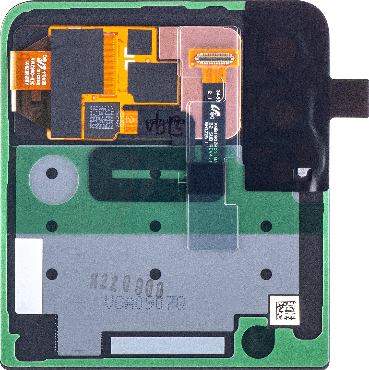Samsung Galaxy Z Flip3 5G dotykový displej F711, pod vonkajší, čierny (na mieru), servisný balík GH97-27031A