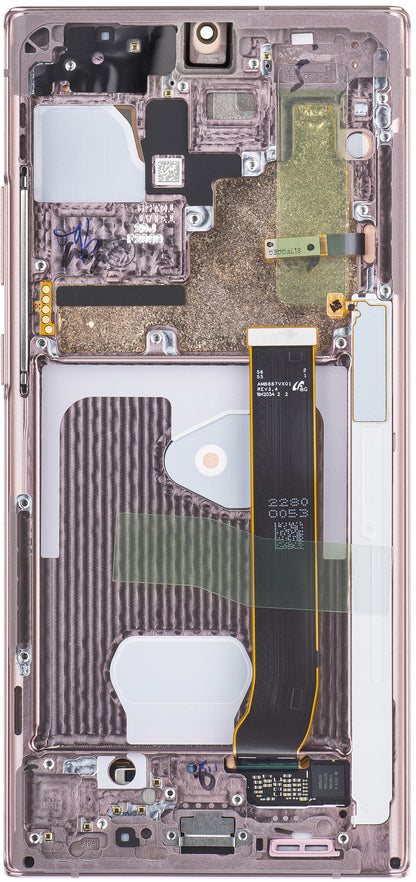 Samsung Galaxy Note 20 Ultra 5G N986 / Note 20 Ultra N985 dotykový displej s rámom, mystický bronz, servisný balík GH82-31453D 