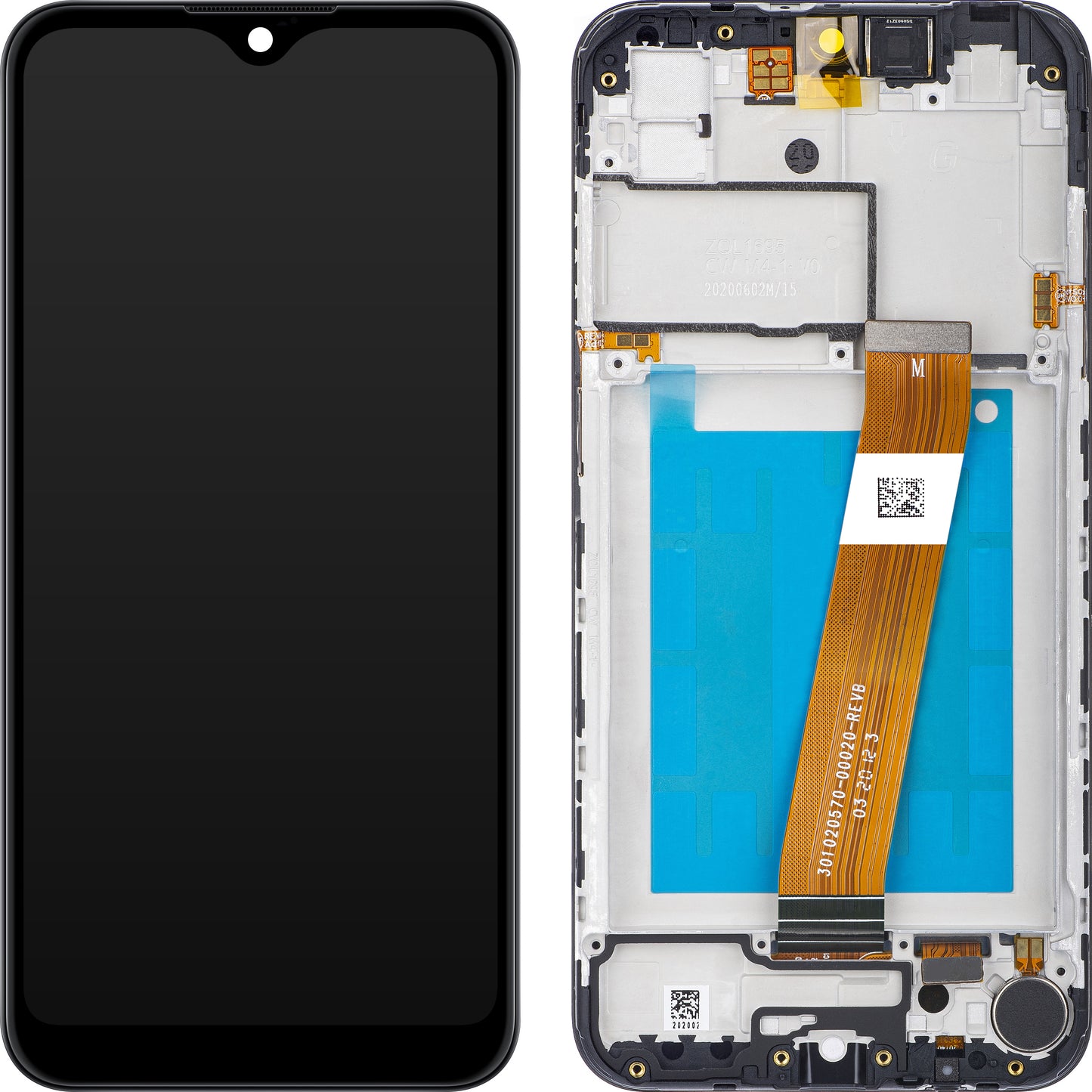 Displej s dotykovou obrazovkou Samsung Galaxy A01 A015, s rámom, Európska verzia, čierny, Servisný balík GH81-18209A