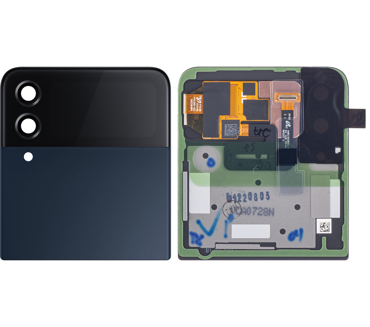 Dotykový displej Samsung Galaxy Z Flip4 F721, pod vonkajší, modrý (na mieru), servisný balík GH97-27947E