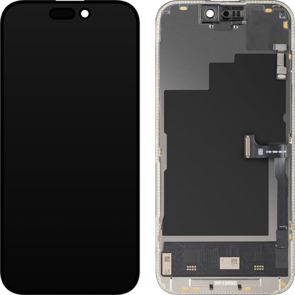 Displej s dotykovou obrazovkou a snímačom priblíženia MP kompatibilný s Apple iPhone 15 Pro, s rámom, softvérová verzia OLED FHD 120Hz diagnostika, čierna
