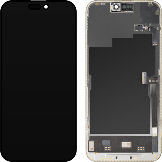 Displej s dotykovou obrazovkou a snímačom priblíženia MP kompatibilný s Apple iPhone 15 Pro Max, s rámom, softvérová verzia OLED FHD 120Hz diagnostika, čierny
